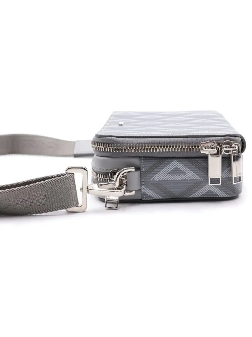Dior CD Diamond Shoulder Bag Gray Leather Silver